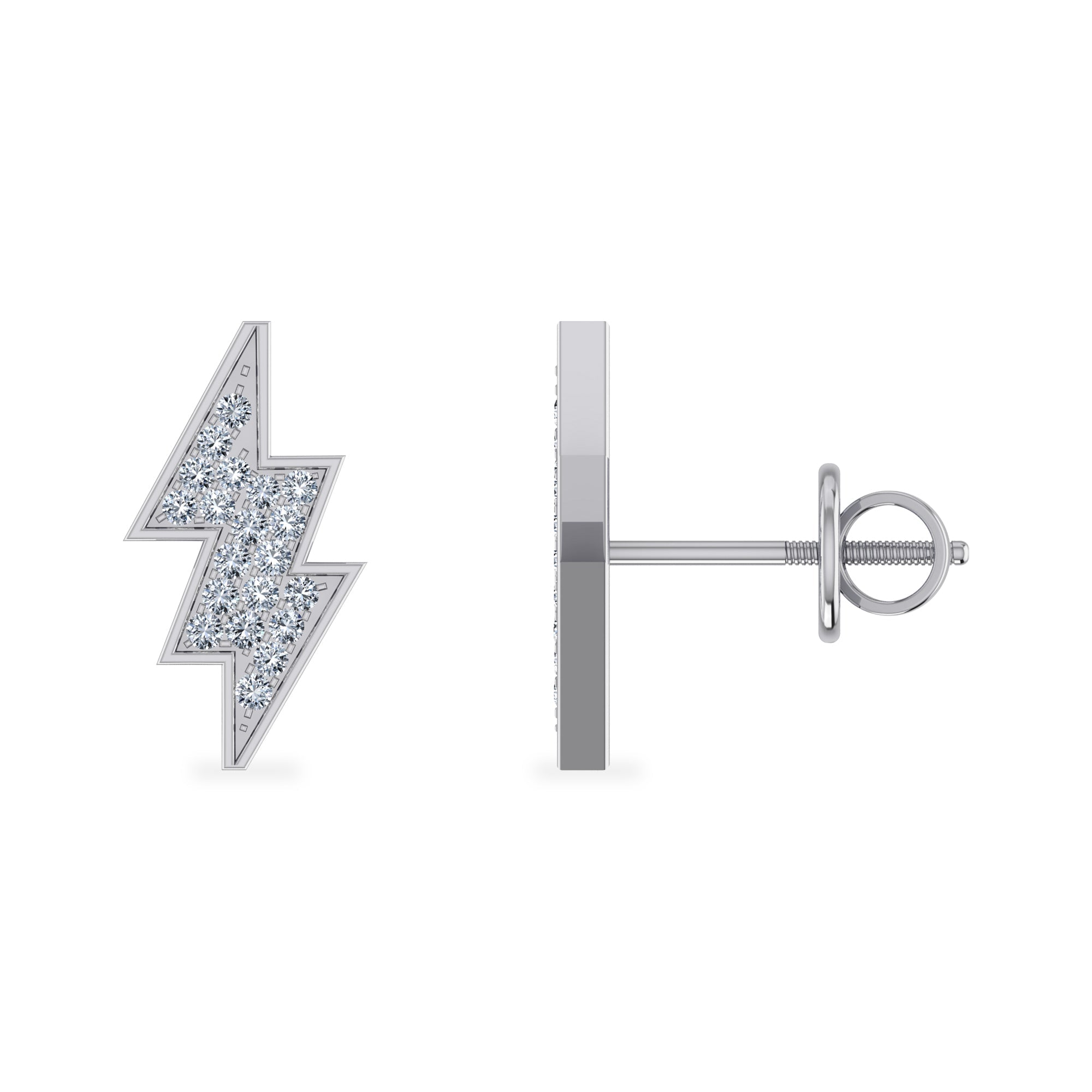 10K White Gold Flash Designer Earrings 1/8 Cttw crafted in yellow gold with natural diamonds