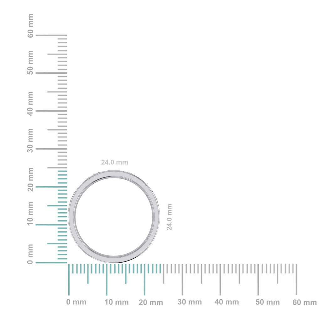 14K White Gold Round Diamond Prong Set Designer Couple Band 3/8 Cttw