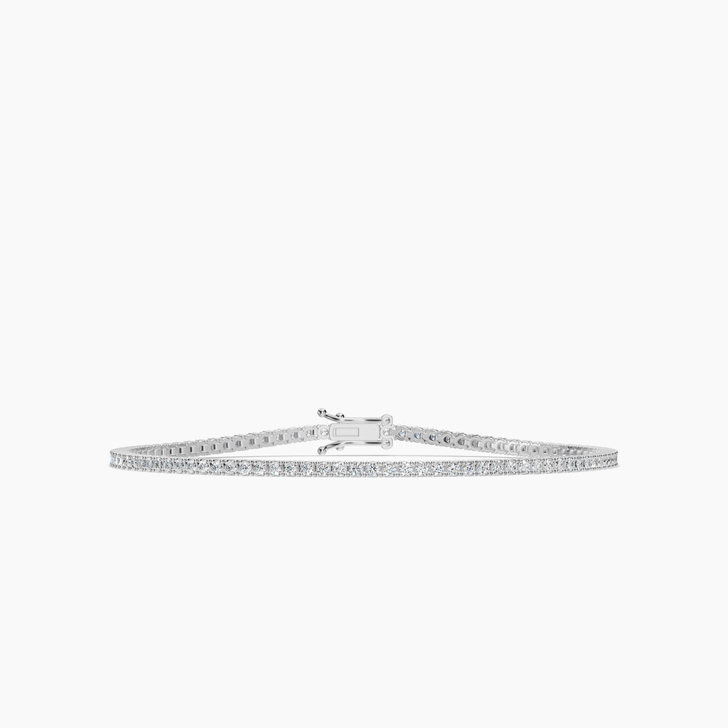 14KW Classic Standard 4 Prong 1.00 Ctw Diamond Tennis Bracelet