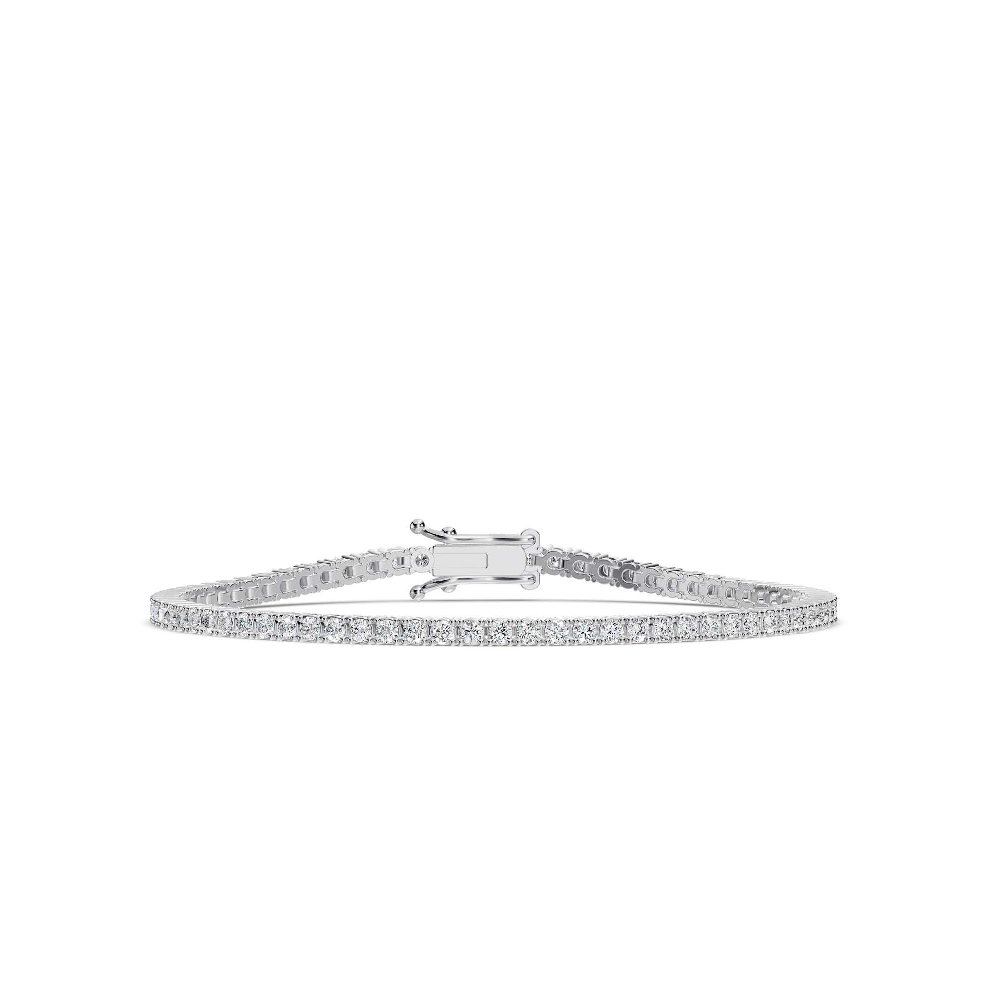 14KW Classic Standard 4 Prong 2.00 Ctw Diamond Tennis Bracelet