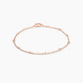 14KR 0.25 Ctw Diamond Station Bracelet with 8 Stones
