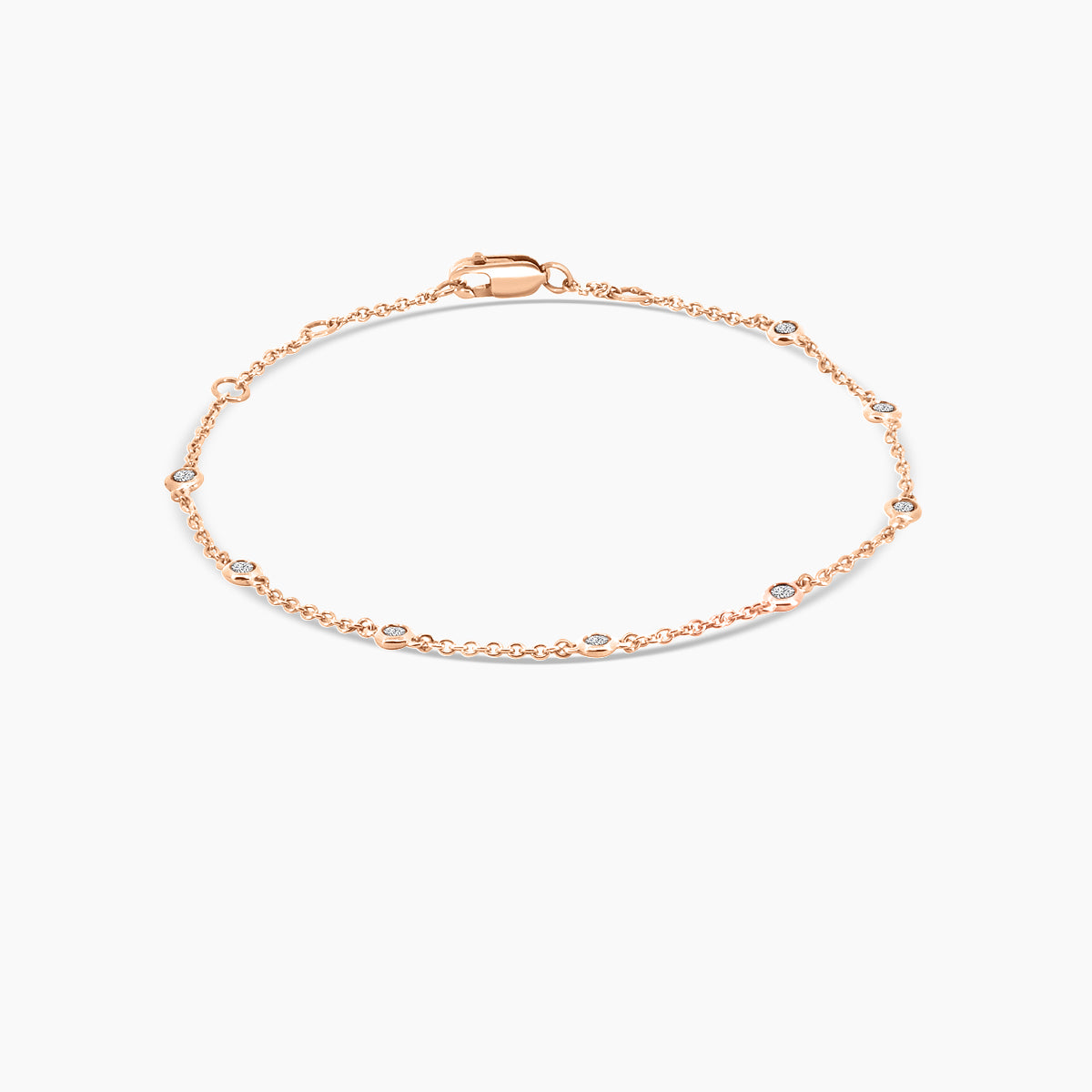0.25 Ctw Diamond Station Bracelet with 8 Stones