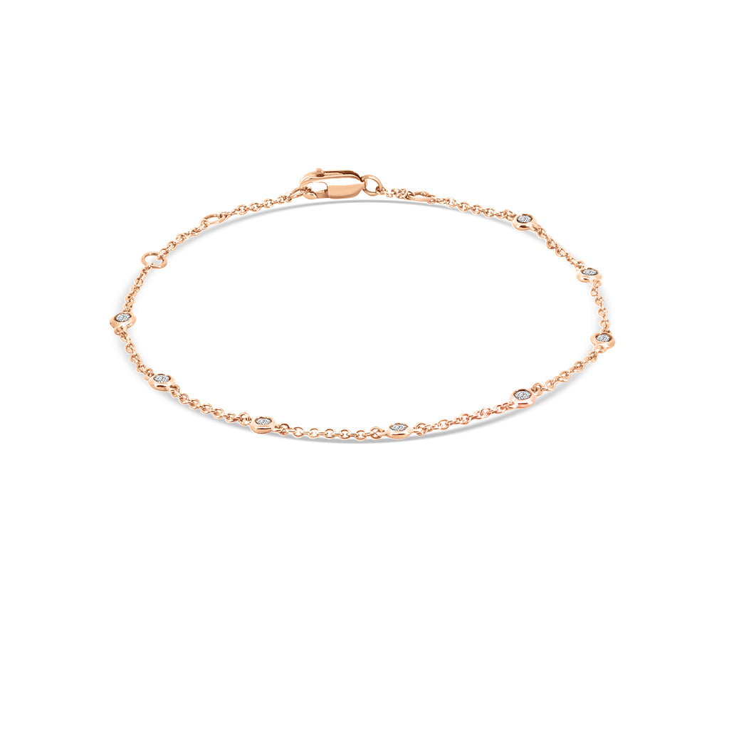 0.25 Ctw Diamond Station Bracelet with 8 Stones