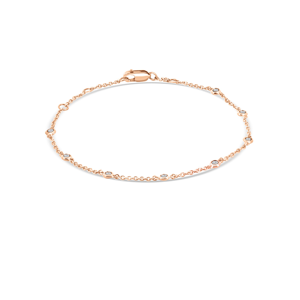 0.25 Ctw Diamond Station Bracelet with 8 Stones