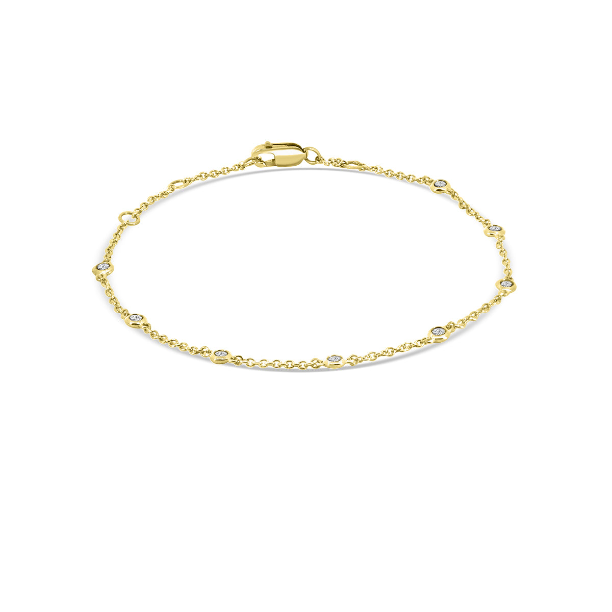 0.25 Ctw Diamond Station Bracelet with 8 Stones