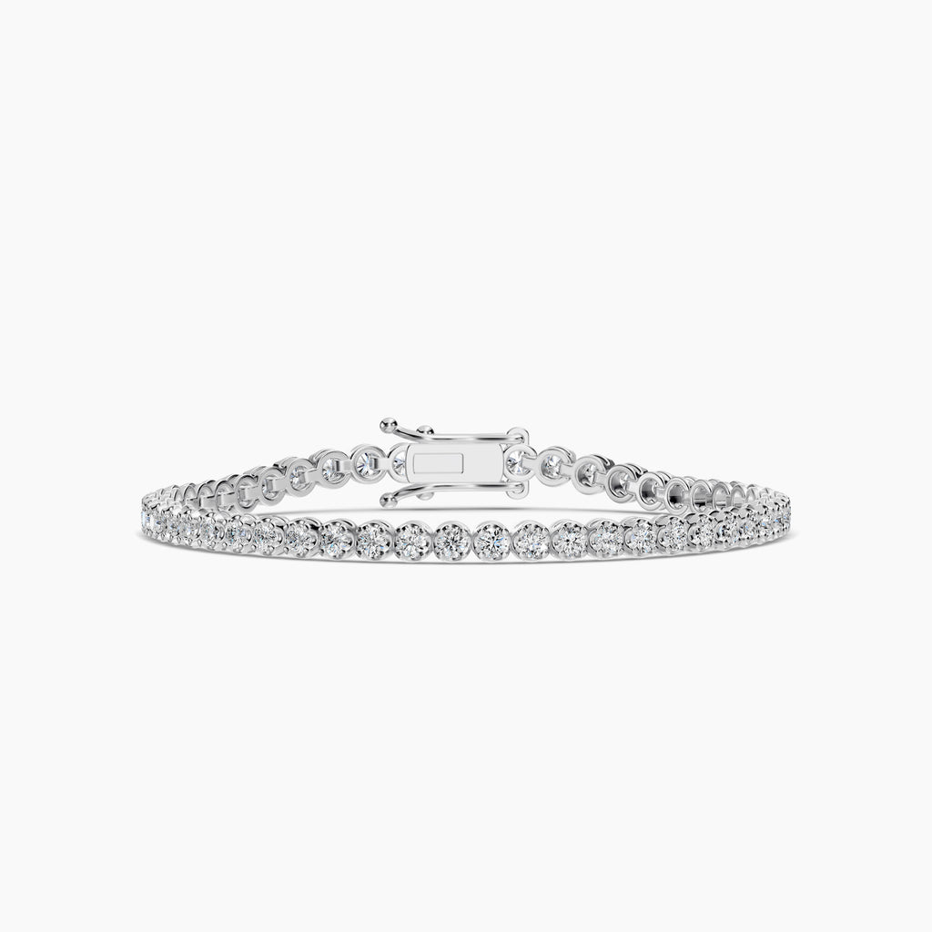 Classic Standard 4 Prong 3.10 Ctw Diamond Tennis Bracelet in Crown Setting