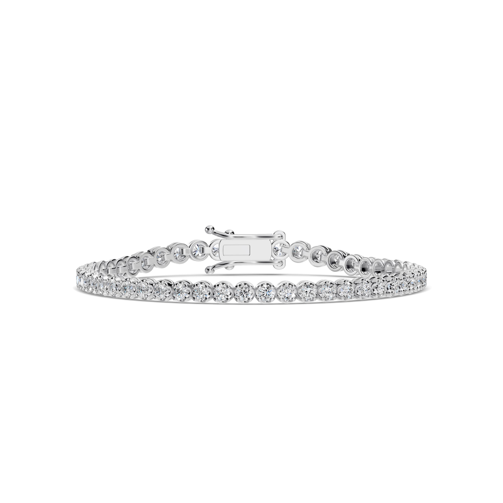 Classic Standard 4 Prong 3.10 Ctw Diamond Tennis Bracelet in Crown Setting