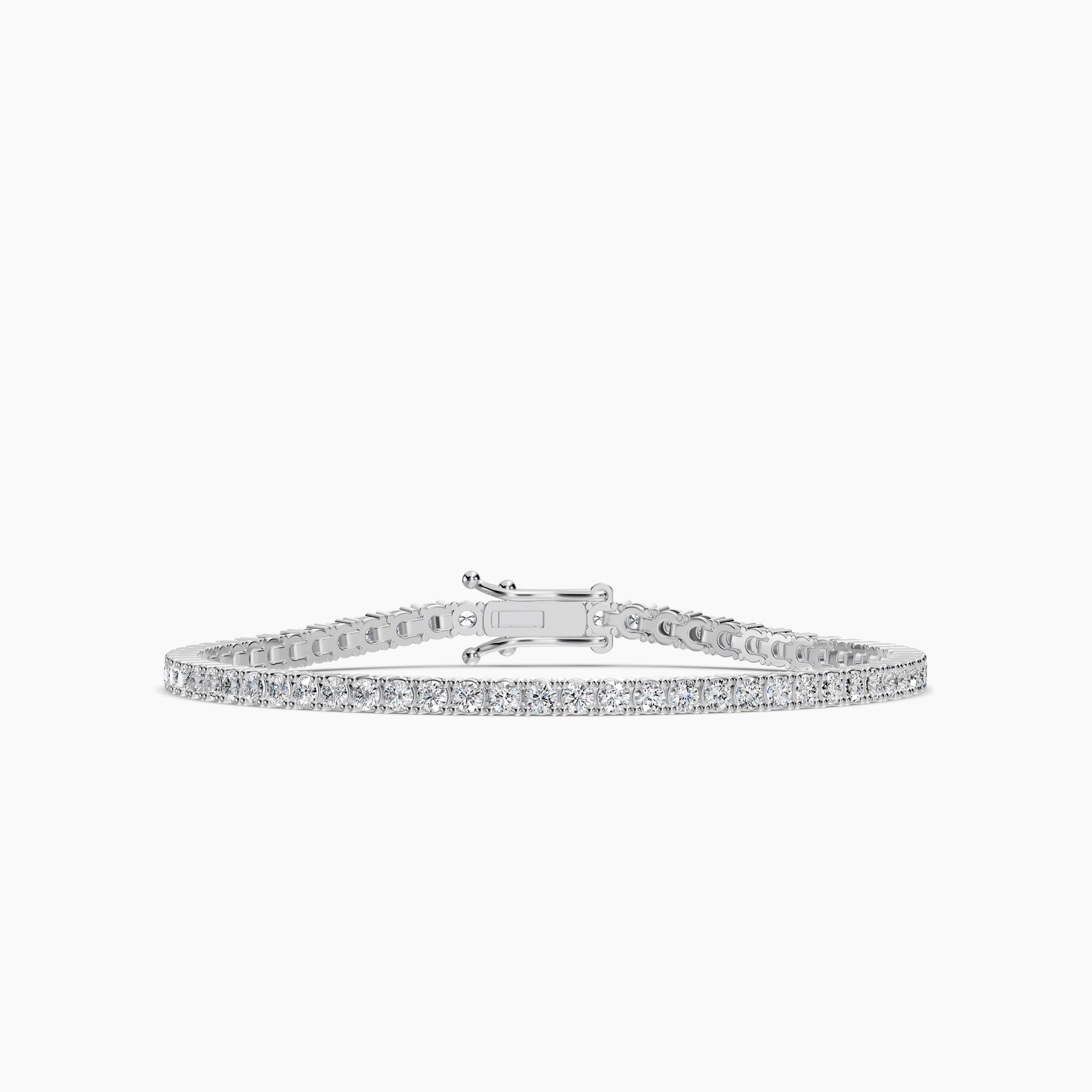 14KW Classic Standard 4 Prong 3.00 Ctw Diamond Tennis Bracelet