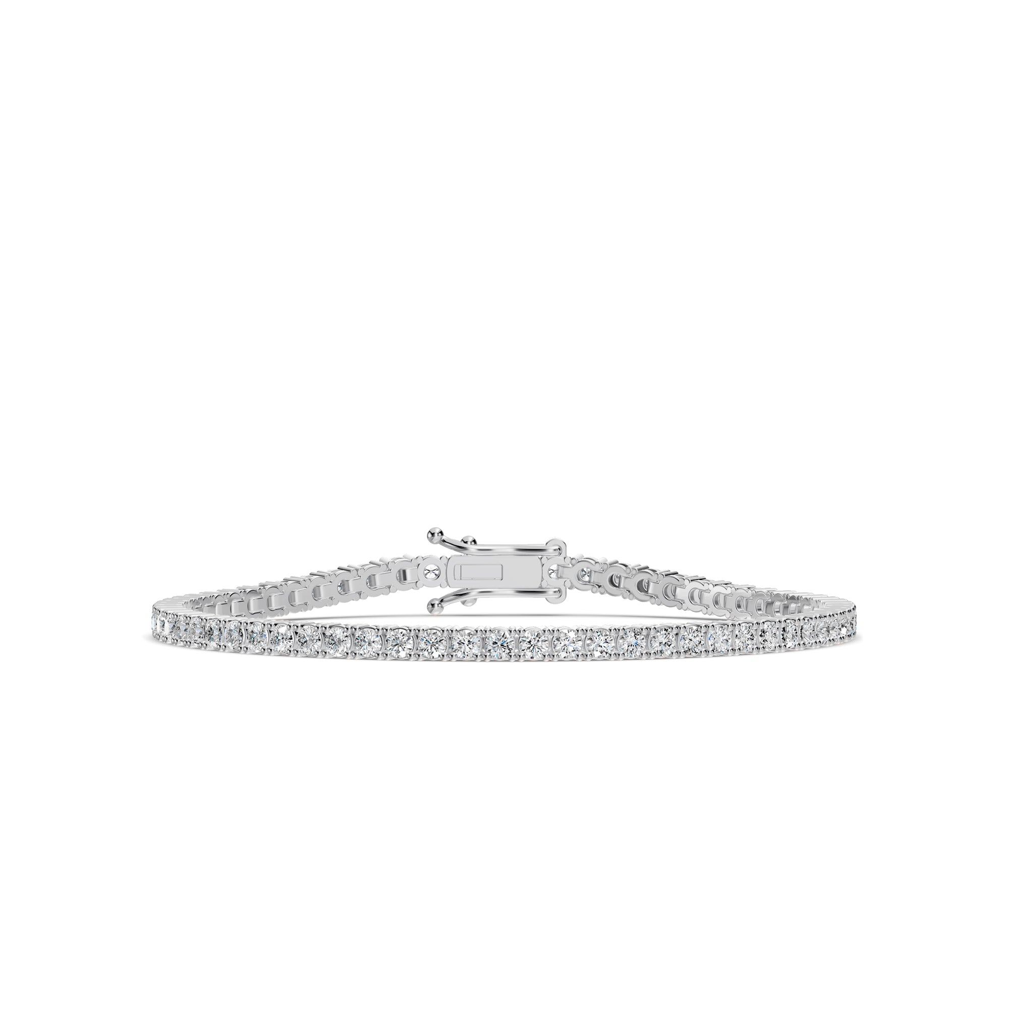 14KW Classic Standard 4 Prong 3.00 Ctw Diamond Tennis Bracelet