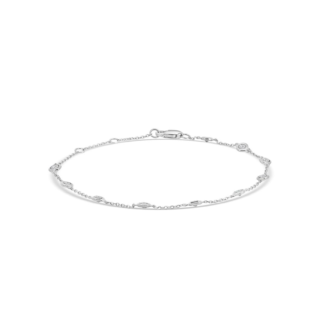 14KR 0.50 Ctw Diamond by Yard Bracelet with 10 STN