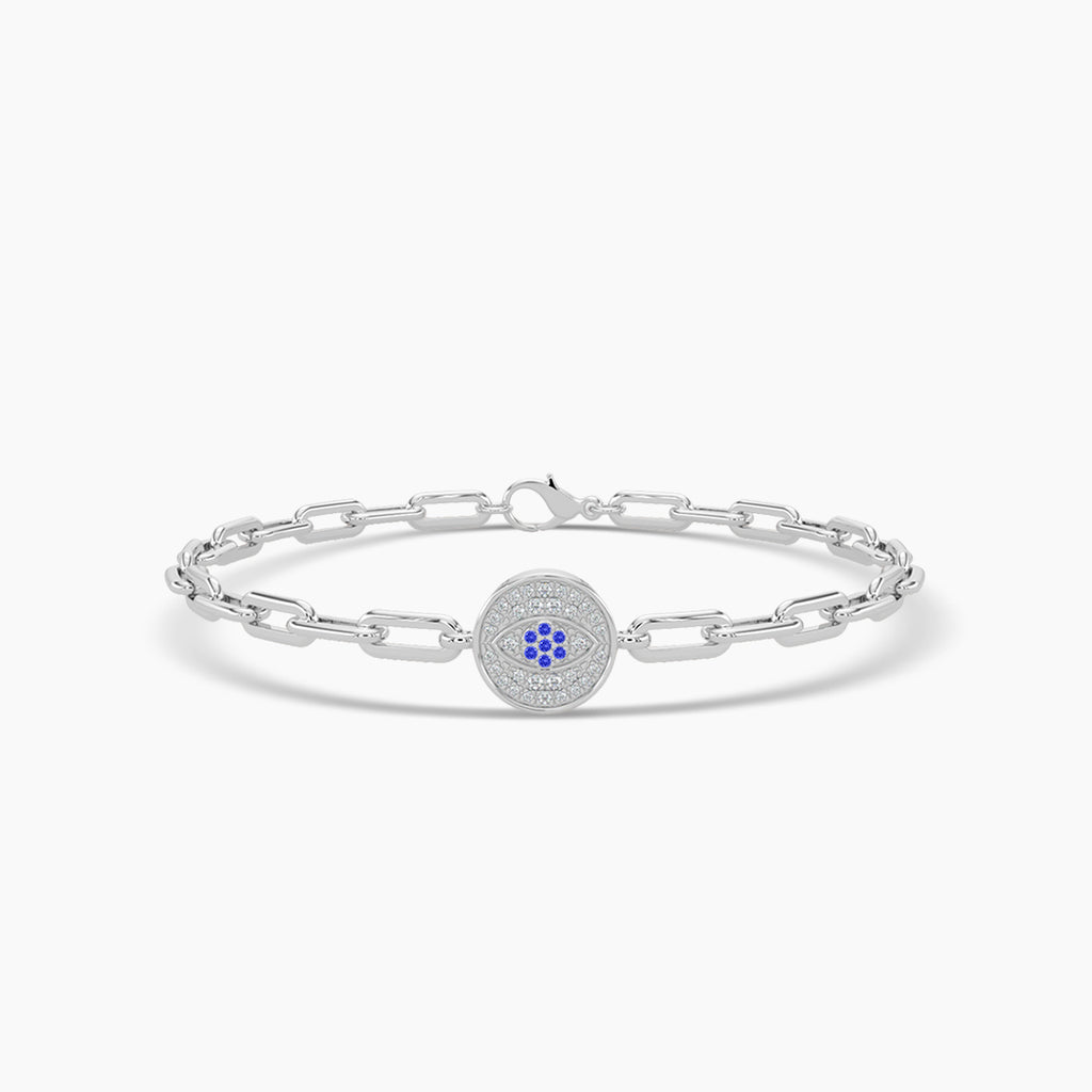 14KW 0.15 Ctw Diam Paperclip Bracelet