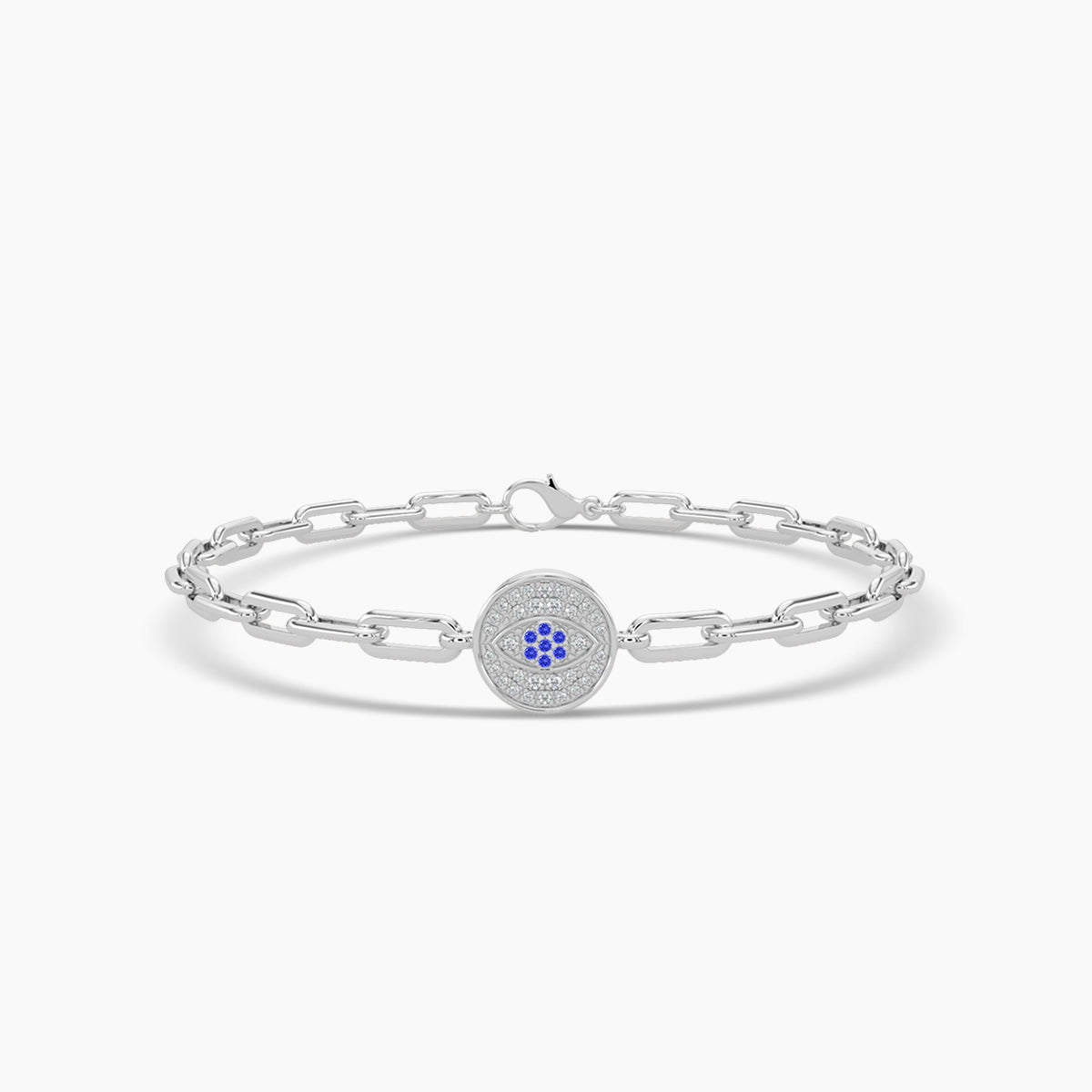 14KW 0.15 Ctw Diam Paperclip Bracelet