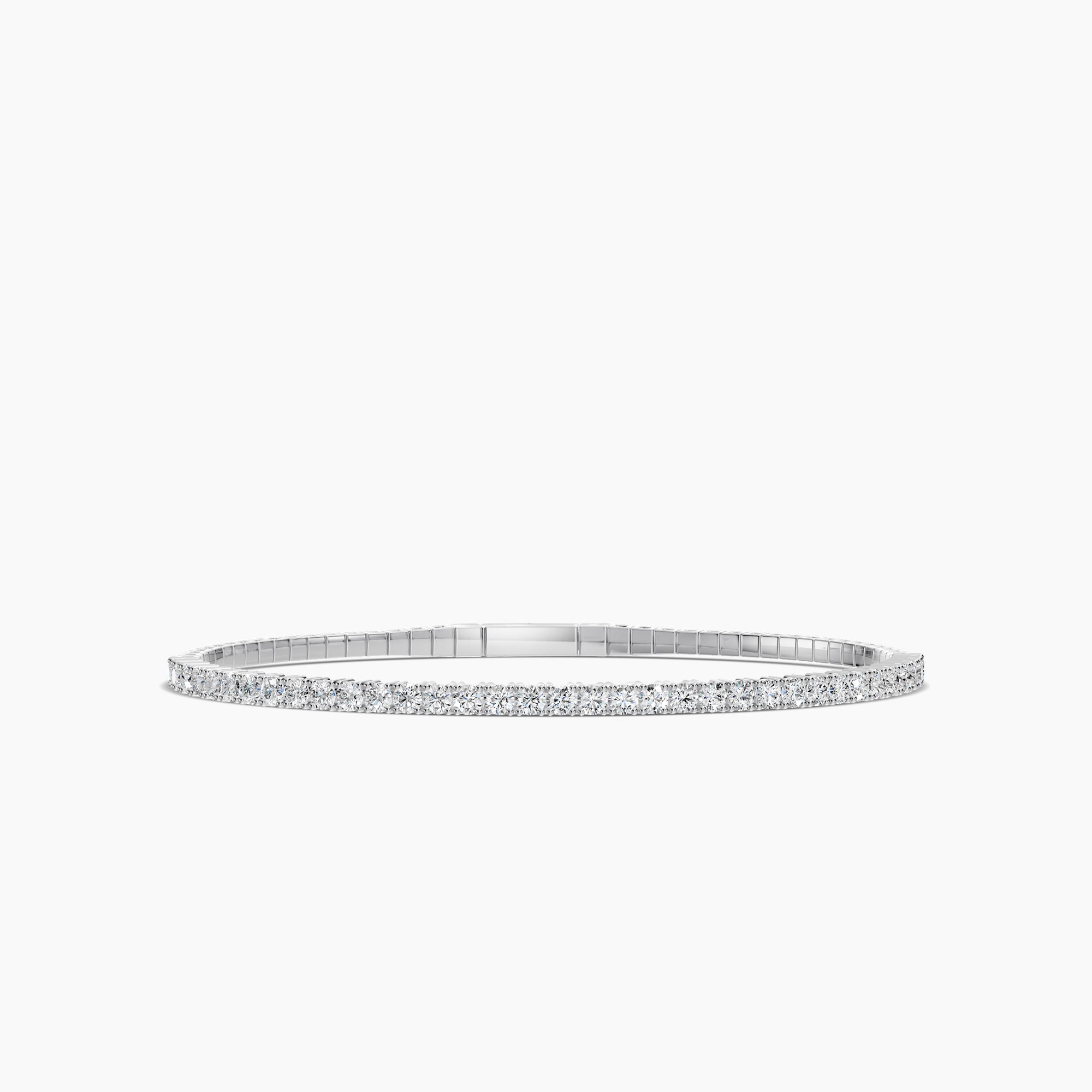 14KY Classic 4 Prong 2.10 Ctw Flex Diamond Bangle Bracelet