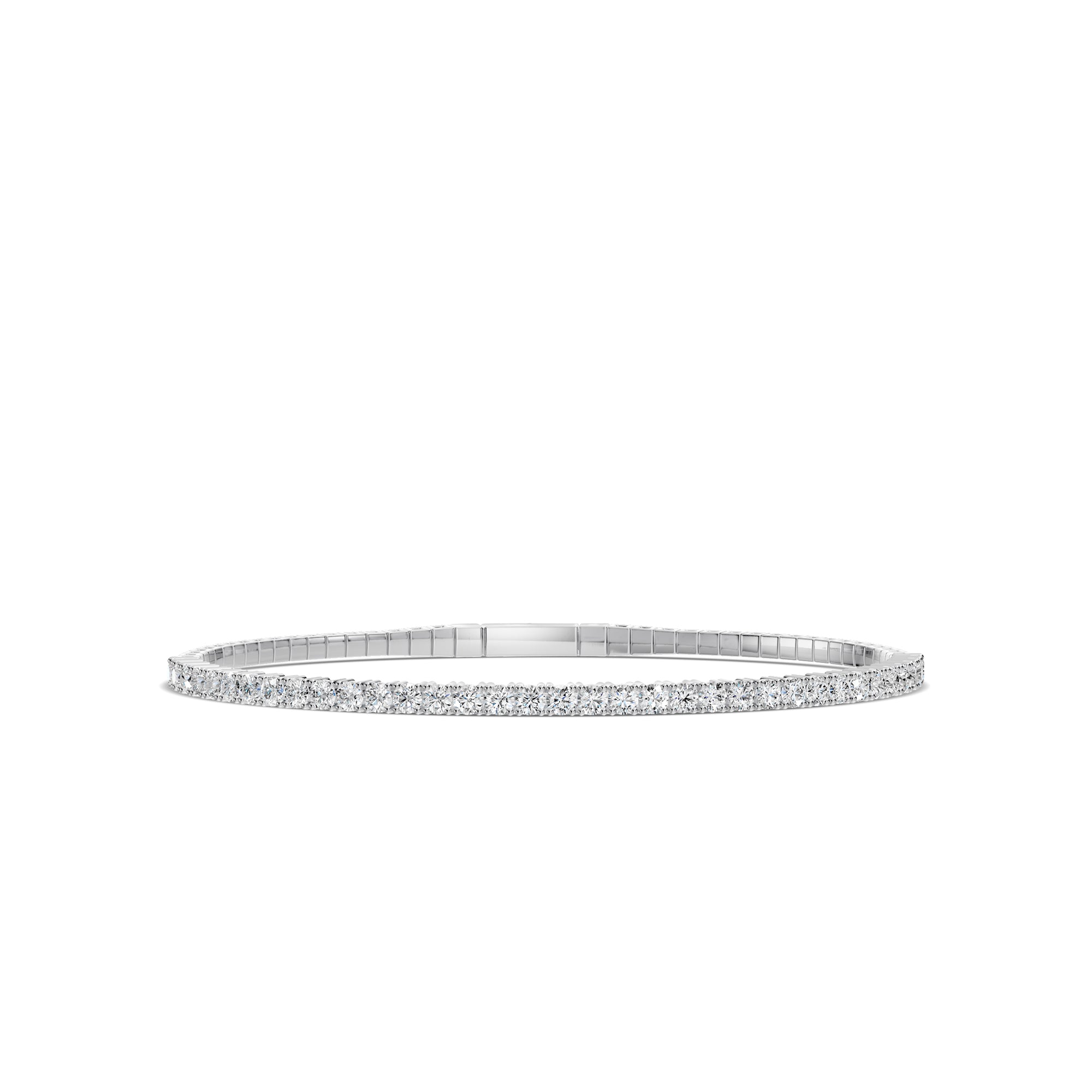 14KY Classic 4 Prong 2.10 Ctw Flex Diamond Bangle Bracelet
