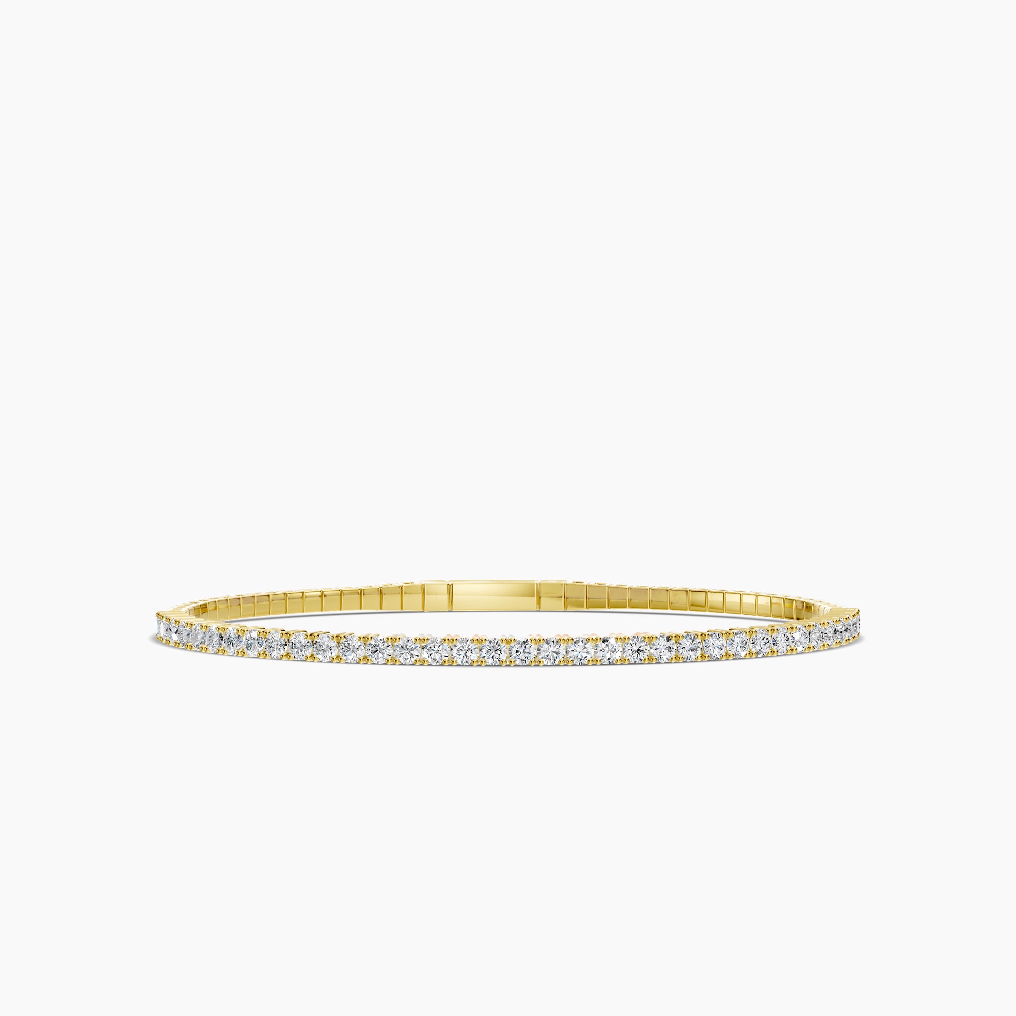 14KY Classic 4 Prong 2.10 Ctw Flex Diamond Bangle Bracelet