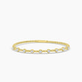 14KY Classic 4 Prong 1.00 Ctw Flex Diamond Bangle Bracelet