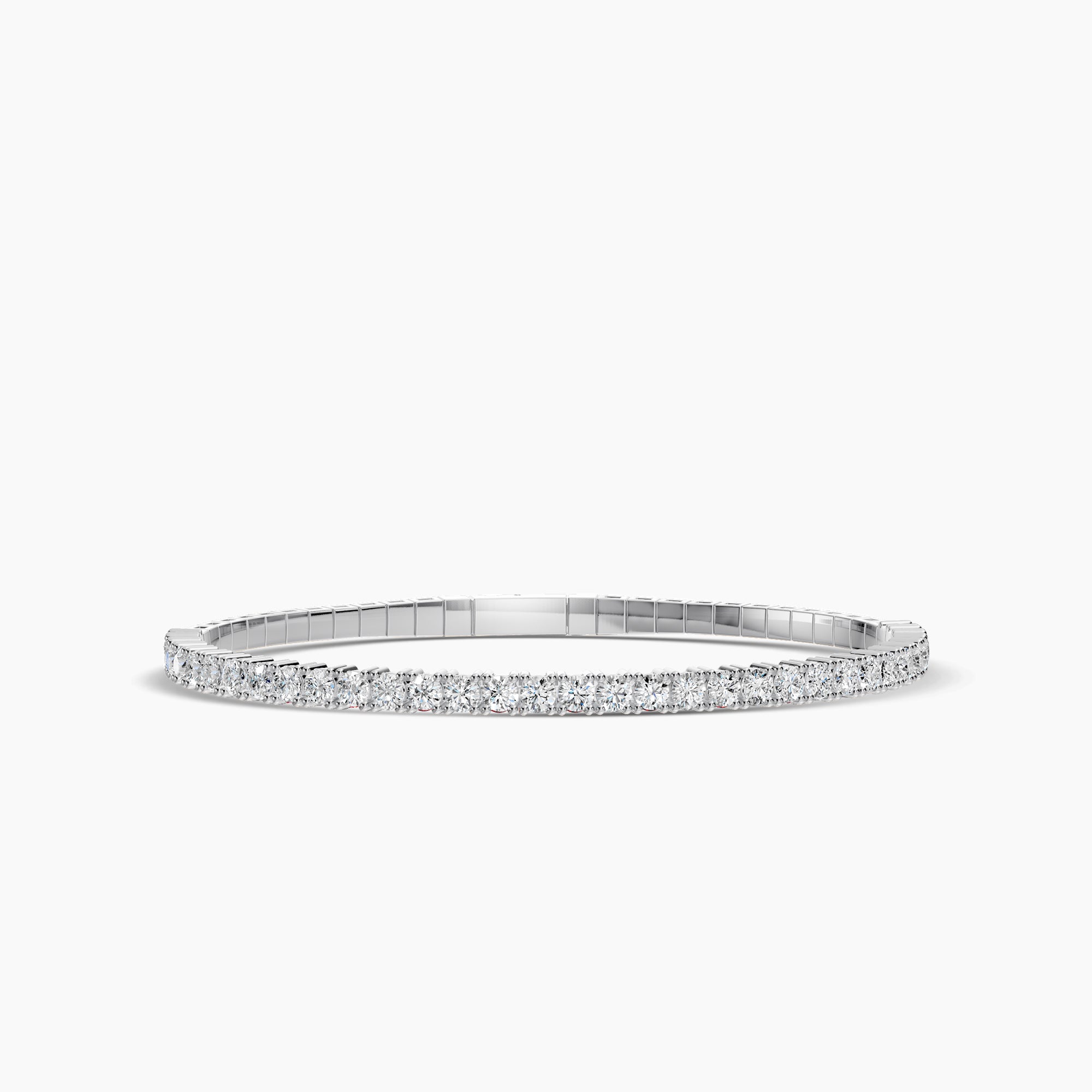 14KW Classic 4 Prong 3.15 Ctw Flex Diamond Bangle Bracelet