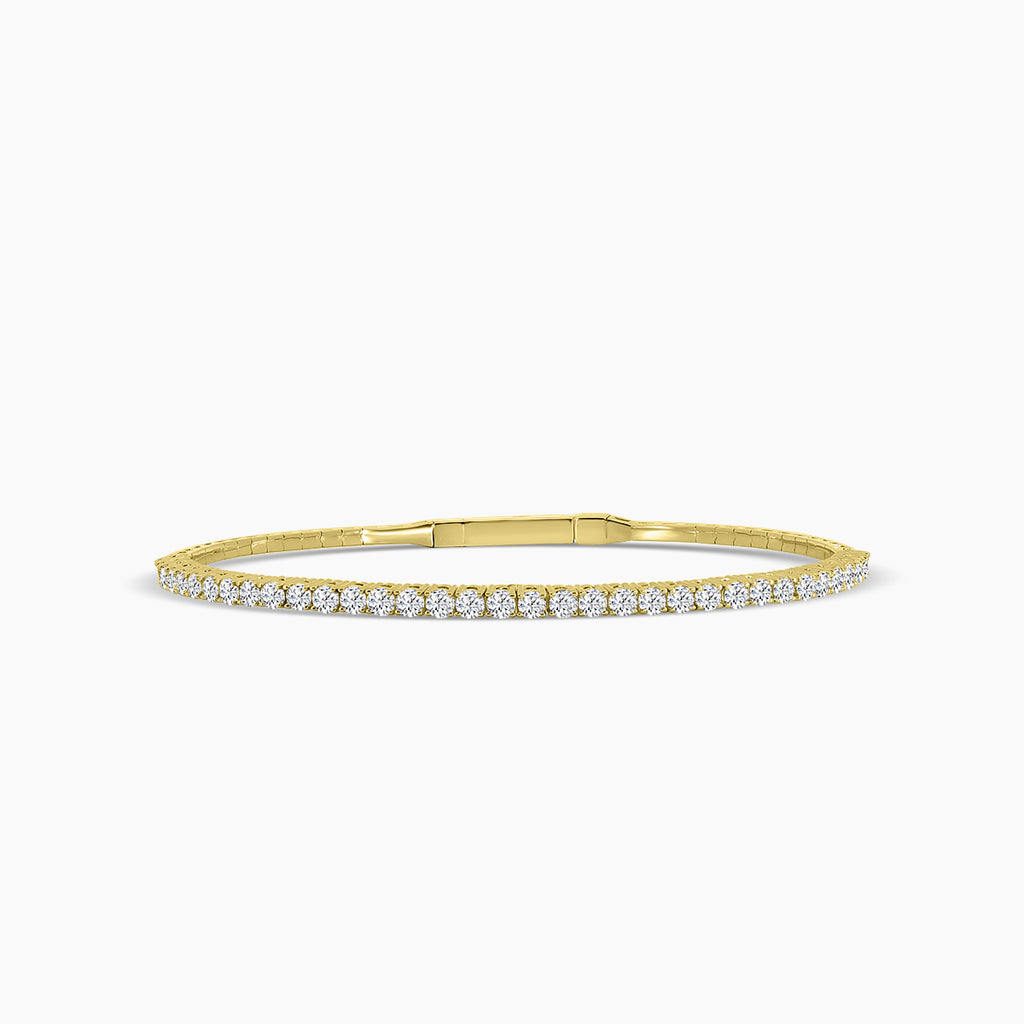 Lab Grown Classic 4 Prong 3.00 Ctw Flex Diamond Bangle Bracelet