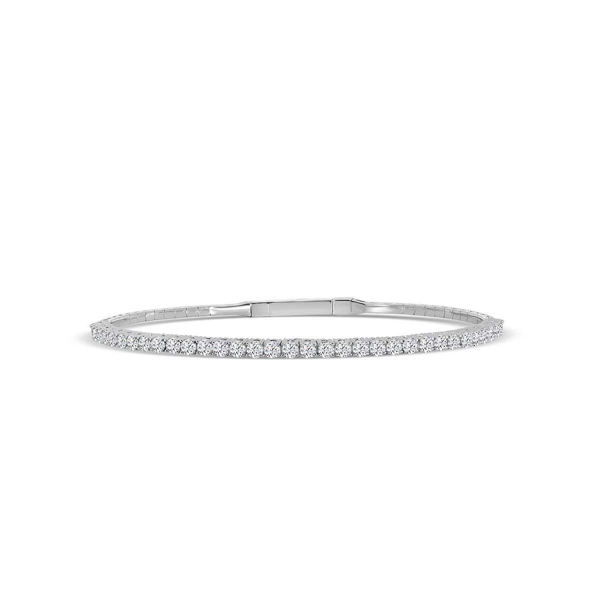Lab Grown Classic 4 Prong 3.00 Ctw Flex Diamond Bangle Bracelet
