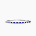 14KW Classic 4 Prong 2.63 Ctw Flex Diamond Bangle Bracelet with Alt round Sapphire