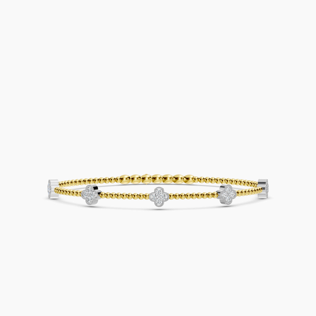 14TT Classic 4 Prong 0.35 Ctw Flex Diamond Bangle Bracelet