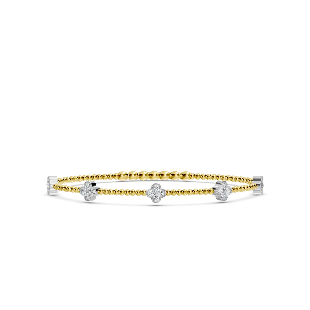 14TT Classic 4 Prong 0.35 Ctw Flex Diamond Bangle Bracelet