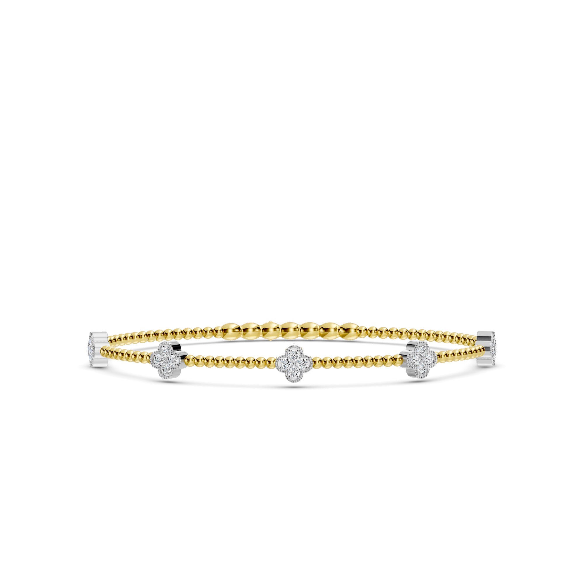 14TT Classic 4 Prong 0.35 Ctw Flex Diamond Bangle Bracelet