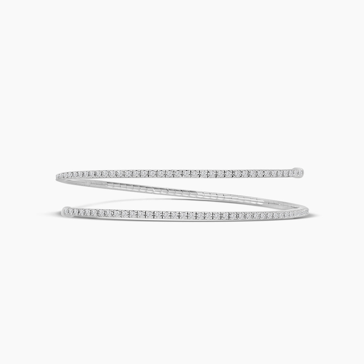 Classic 4 Prong 2.75 Ctw Spring Wrap Diamond Bangle Bracelet