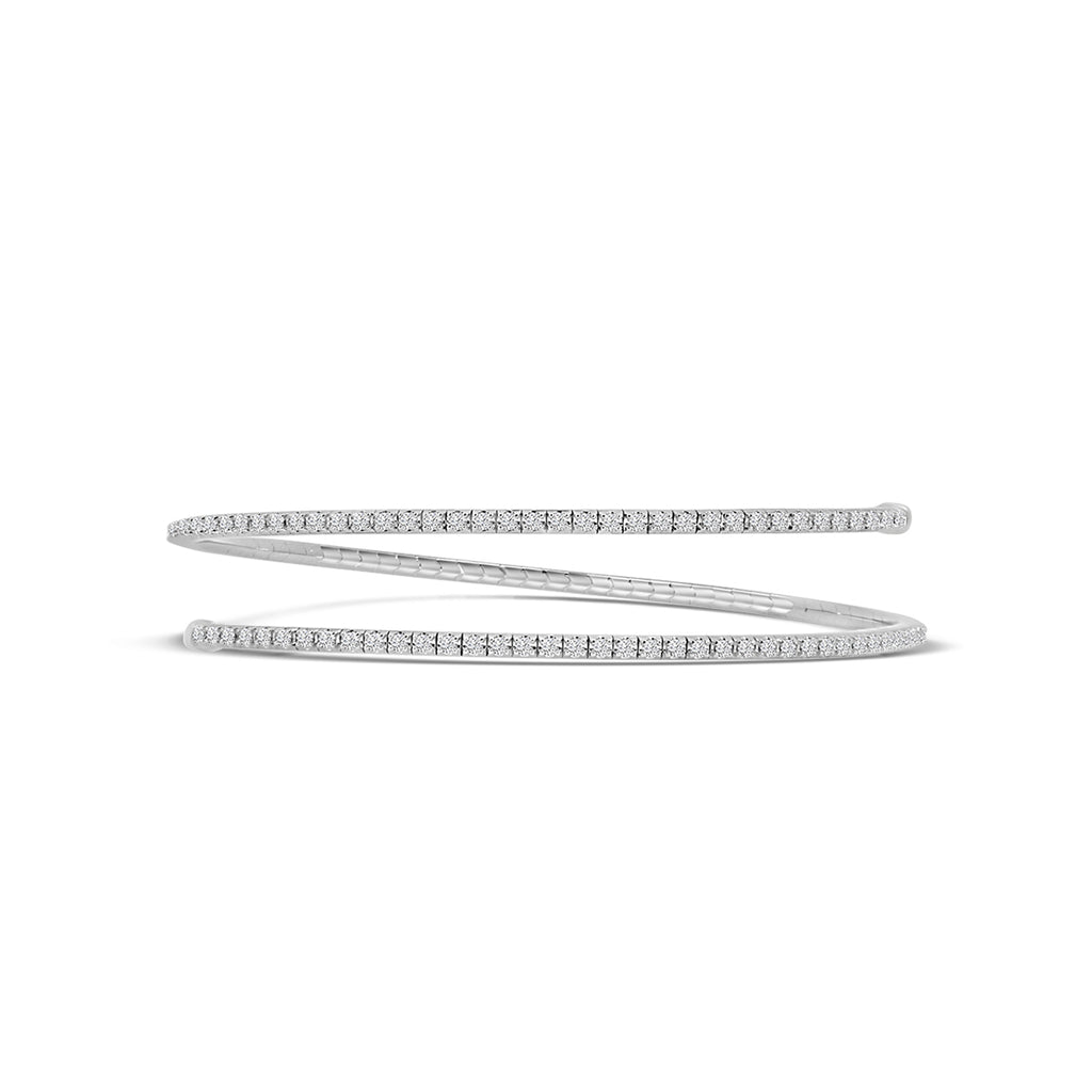 Classic 4 Prong 2.75 Ctw Spring Wrap Diamond Bangle Bracelet