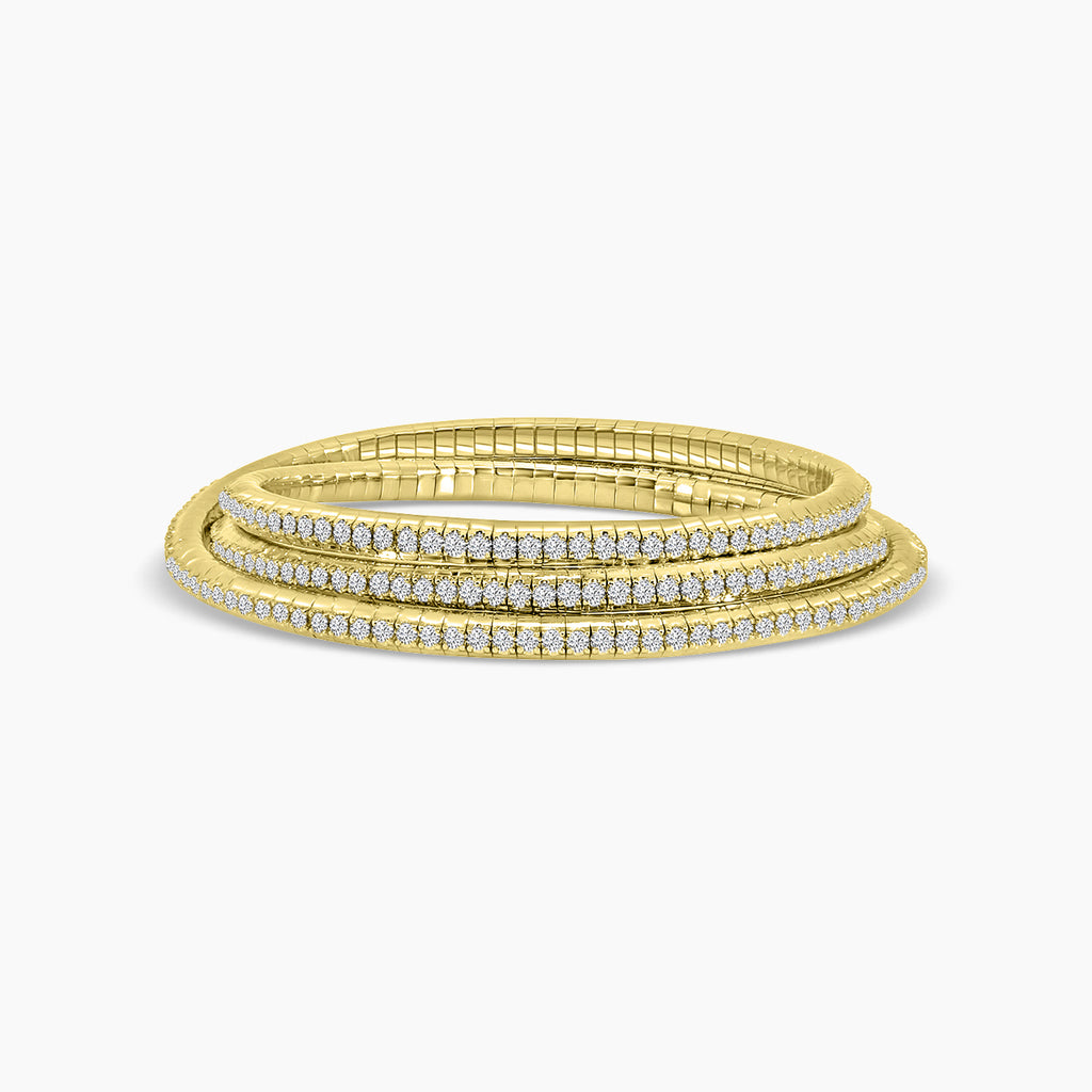 Classic 4 Prong 5.65 Ctw Spring Wrap Diamond Bangle Bracelet