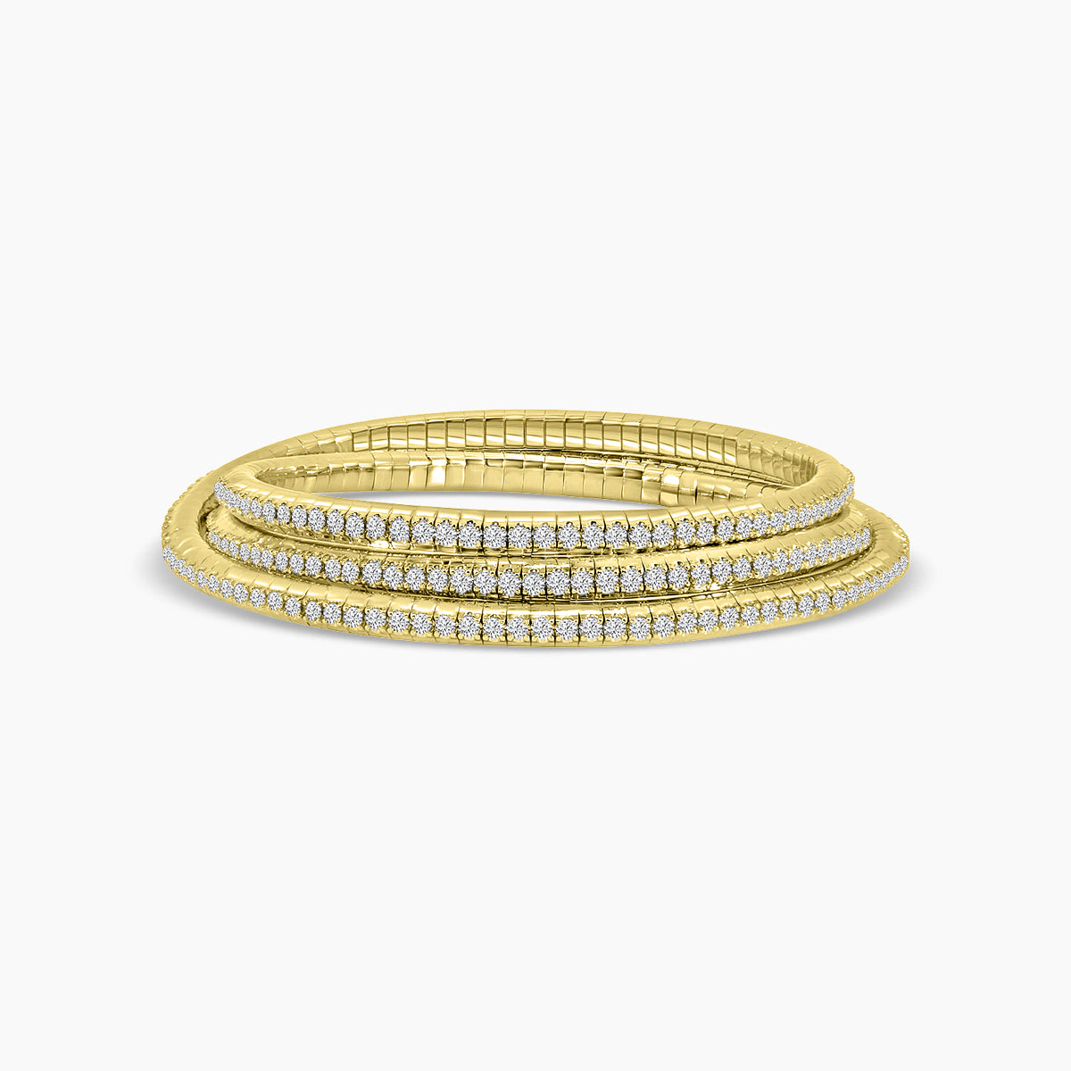 Classic 4 Prong 5.65 Ctw Spring Wrap Diamond Bangle Bracelet