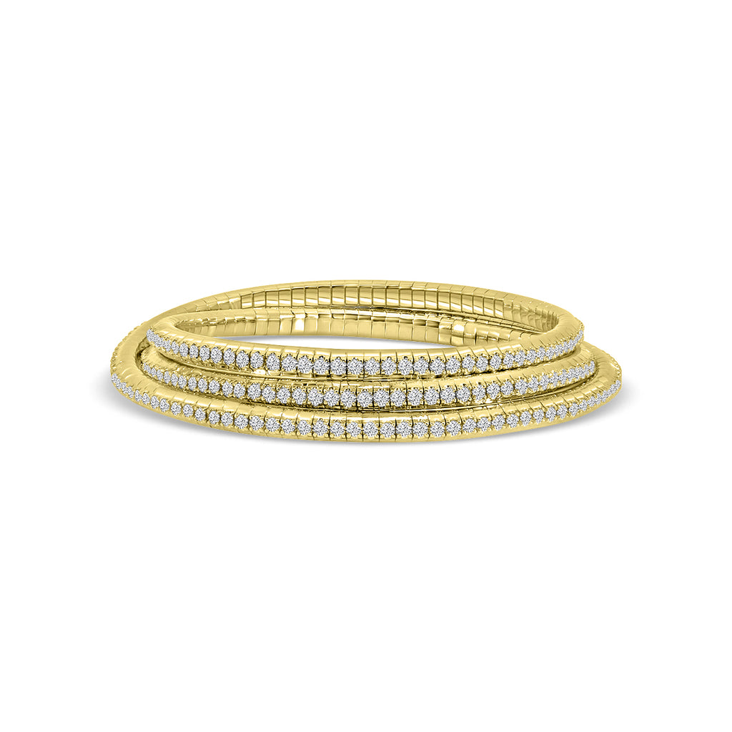 Classic 4 Prong 5.65 Ctw Spring Wrap Diamond Bangle Bracelet