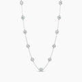 Classic 2.20 Ctw Diamond Station Paper Clip Necklace with 11 Stones