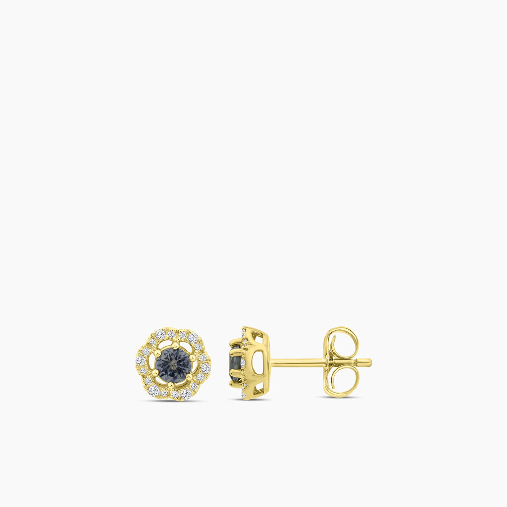 10KY 1/10 CTW RD FASHION EARRING WITH CTR RD MONTANA SAPH &JB&SC