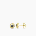 10KY 1/10 CTW RD FASHION EARRING WITH CTR RD MONTANA SAPH &JB&SC