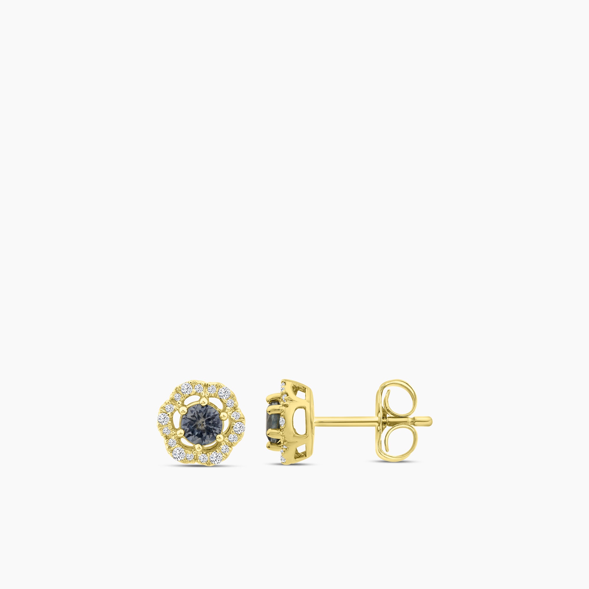10KY 1/10 CTW RD FASHION EARRING WITH CTR RD MONTANA SAPH &JB&SC