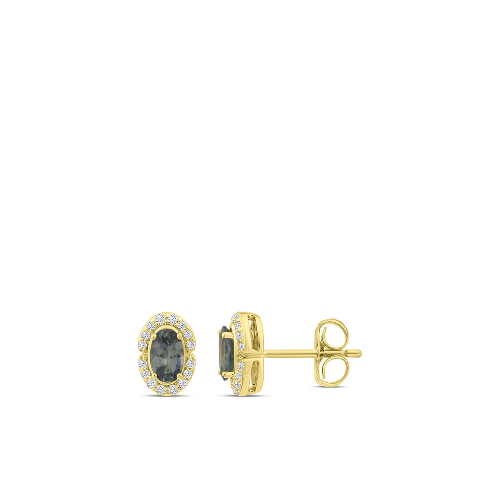 10KY 1/10 CTW RD FASHION EARRING WITH CTR OV MONTANA SAPH &JB&SC