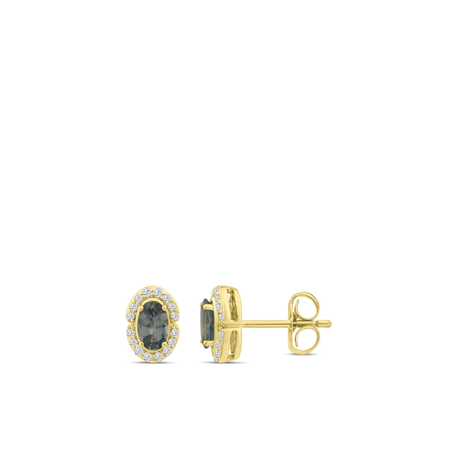 10KY 1/10 CTW RD FASHION EARRING WITH CTR OV MONTANA SAPH &JB&SC