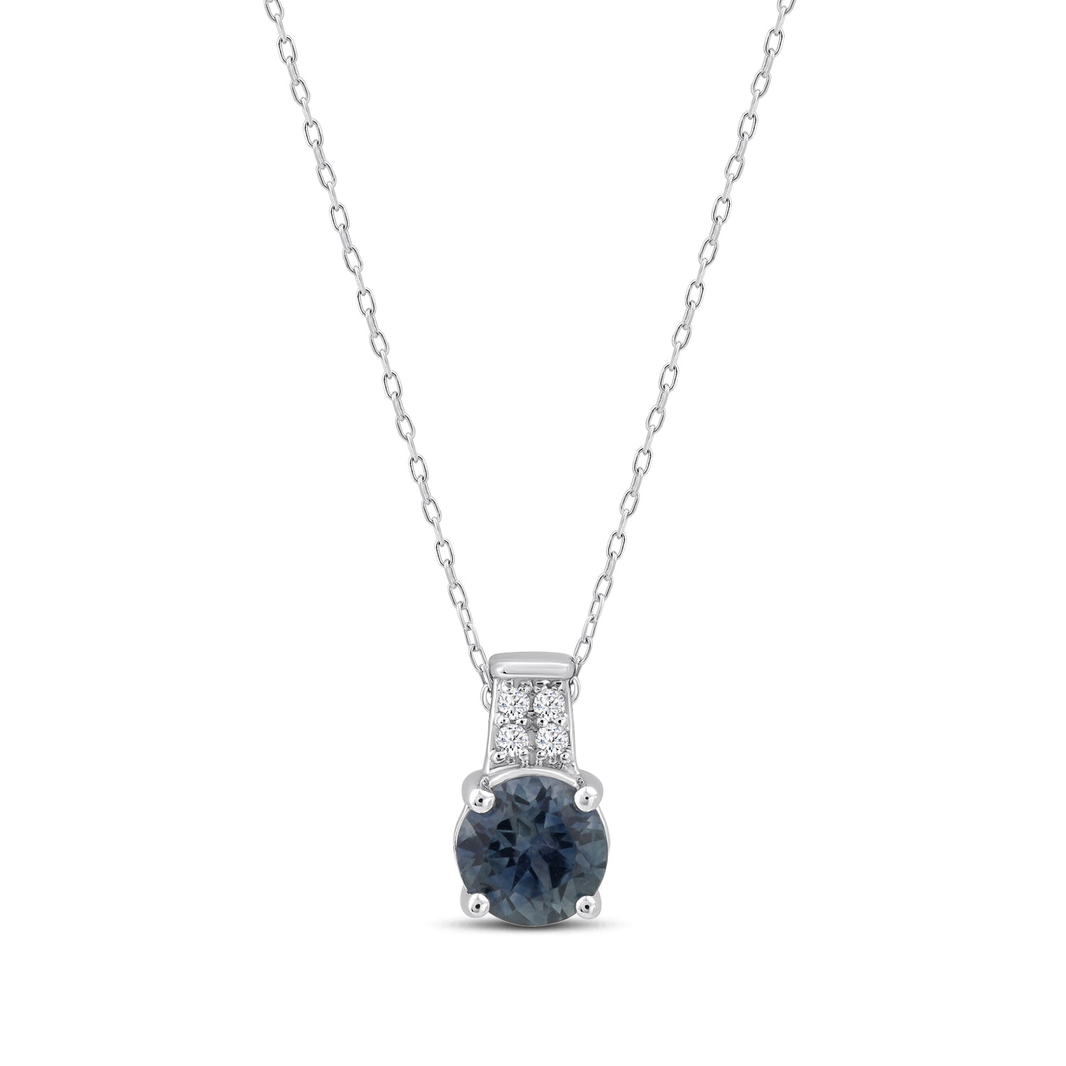0.016 CTW RD FASHION PENDANT WITH CTR RD MONTANA SAPH &JB&SC