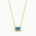 10KY FASHION PENDANT W/AQ W/CHAIN