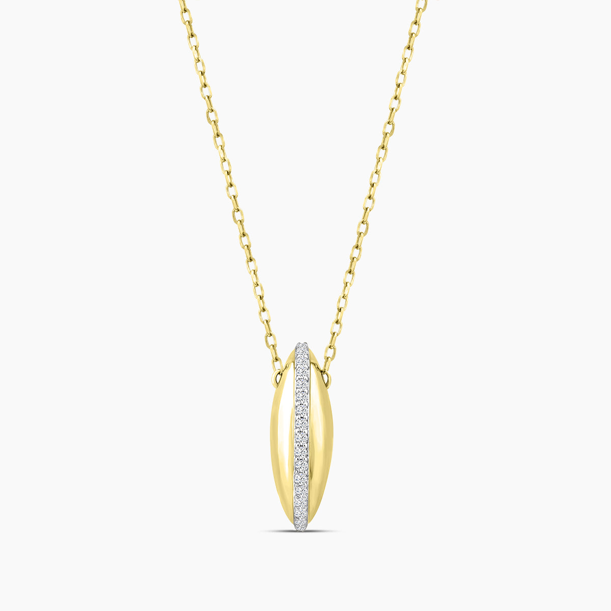 10KY 1/10 CTW RD FASHION PENDANT WITH JBACK & CHAIN