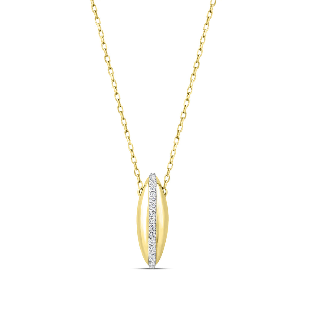 10KY 1/10 CTW RD FASHION PENDANT WITH JBACK & CHAIN