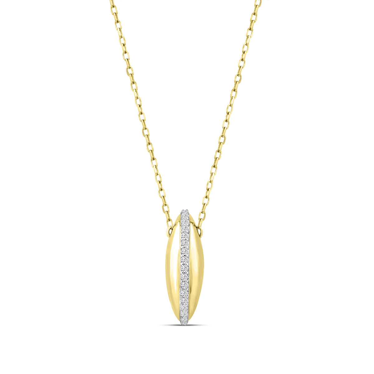10KY 1/10 CTW RD FASHION PENDANT WITH JBACK & CHAIN