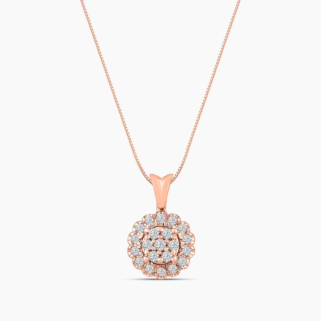 3/8 CTTW DIA SCALLOP PENDANT