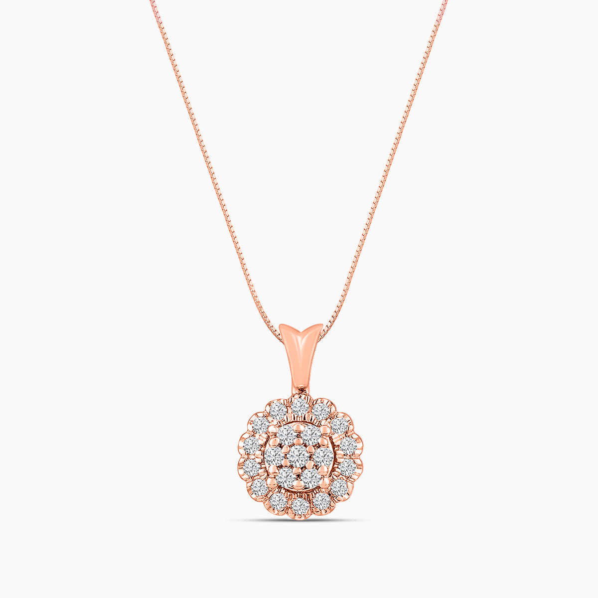 3/8 CTTW DIA SCALLOP PENDANT