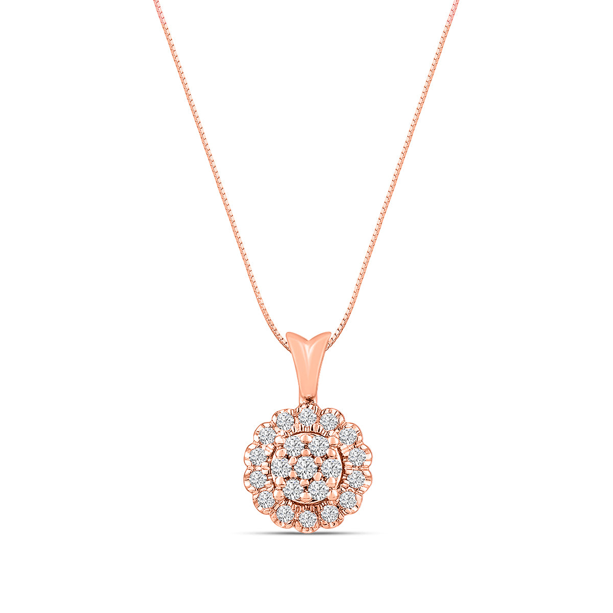 3/8 CTTW DIA SCALLOP PENDANT
