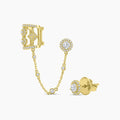 18KY 1.032 CTW DIAMOND AVVENTURA EARRINGS (95RD-0.49,2RD-0.54)