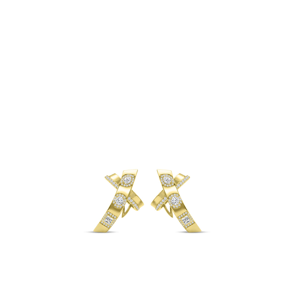 18KY 0.76 CTW DIAMOND ROCK EARRINGS (109RD-0.26,2RD-0.17,,1MQ-0.06,1OV-0.09,1PC-0.11,1PS-0.08)