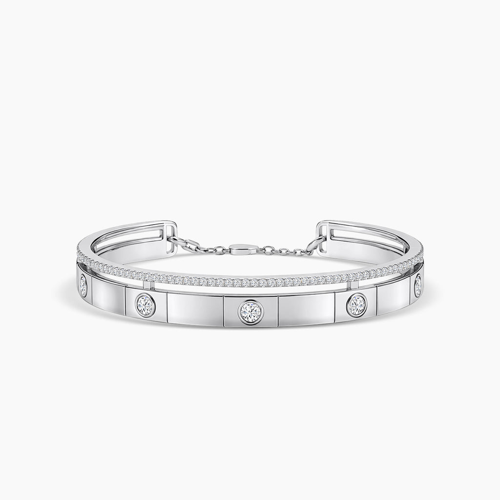 18KW 1.174 CTW DIAMOND CHELSEA BANGLE (67RD-0.61,7RD-0.56)