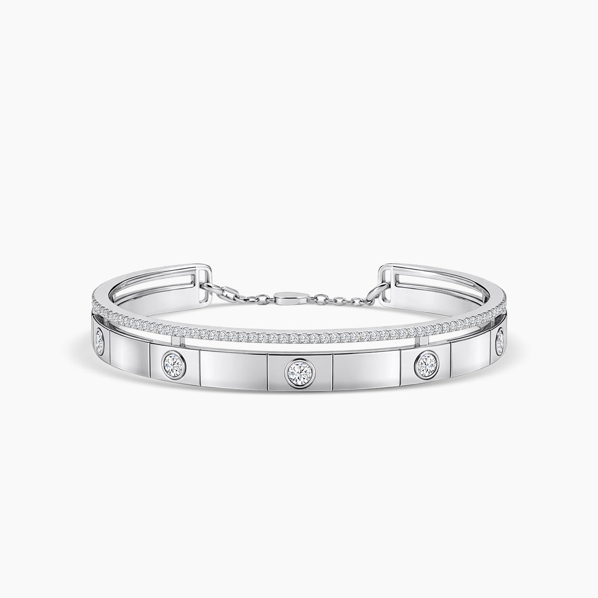 18KW 1.174 CTW DIAMOND CHELSEA BANGLE (67RD-0.61,7RD-0.56)